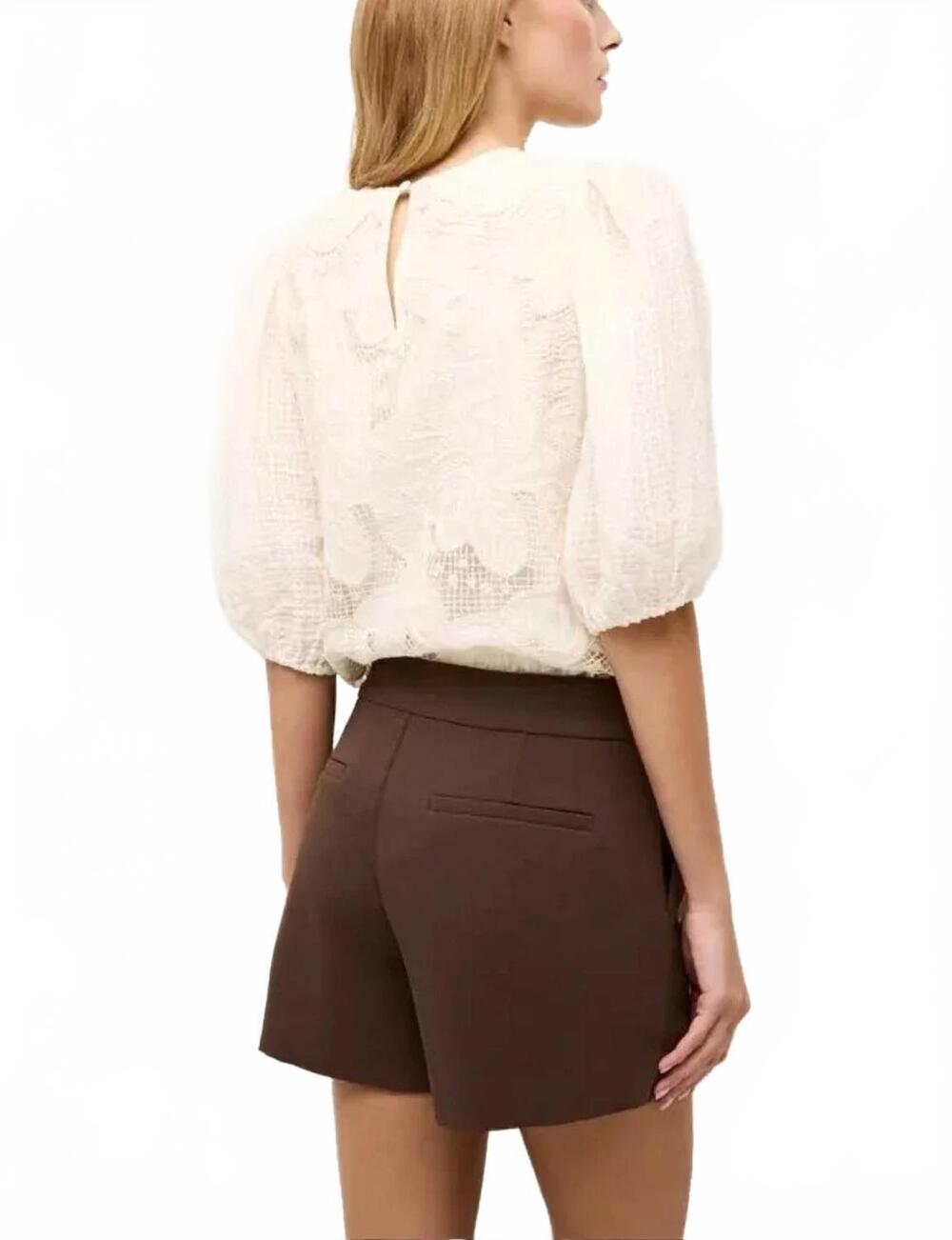 NEW MARIE OLIVER mia crepe shorts in walnut - Picture 4 of 4